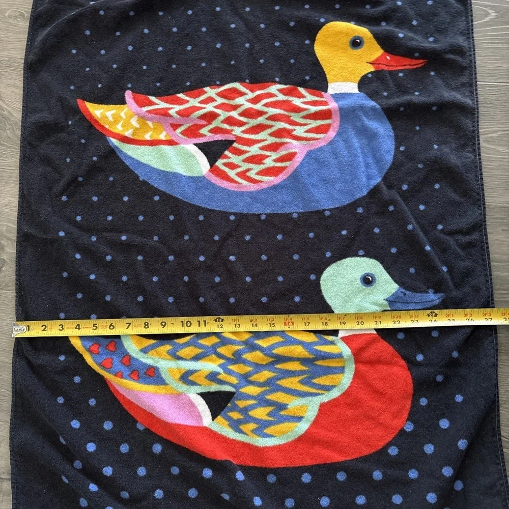 Terrimondo Beach Towel Mallard Ducks Polka dot Cotton June Sobel art Retro Isrea